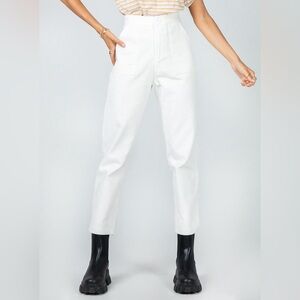Princess Polly white corduroy pant